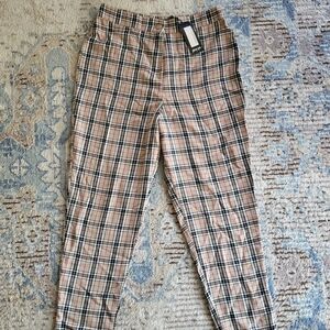 Nasty Gal plaid cuffed trousers, size 10, NWT